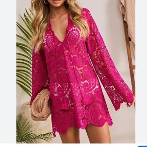 Vici | Swim | Nwt Vici Collection Solana Patchwork Crochet Mini Coverup  Dress | Poshmark